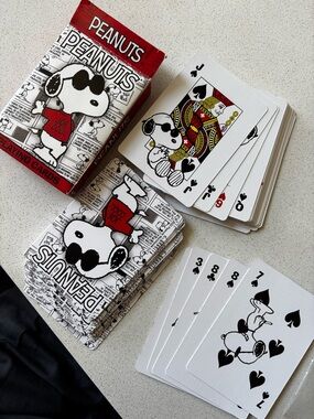 Peanuts 'Joe Cool' Playing Cards - Black, White & Red